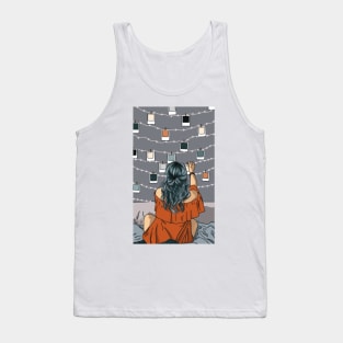 Girl Making Memories By Clicking Photographs Artwork Tank Top